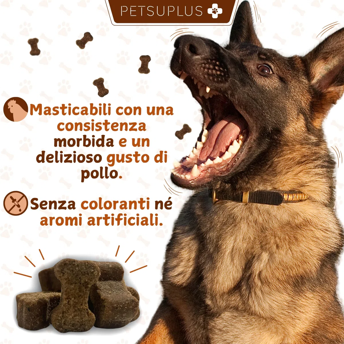 Joint Care Cani Articolazioni - Integratore Articolazioni Cane - Condroprotettori - Condroitina e Glucosamina, MSM, Collagene e Acido Ialuronico -120 Masticabili