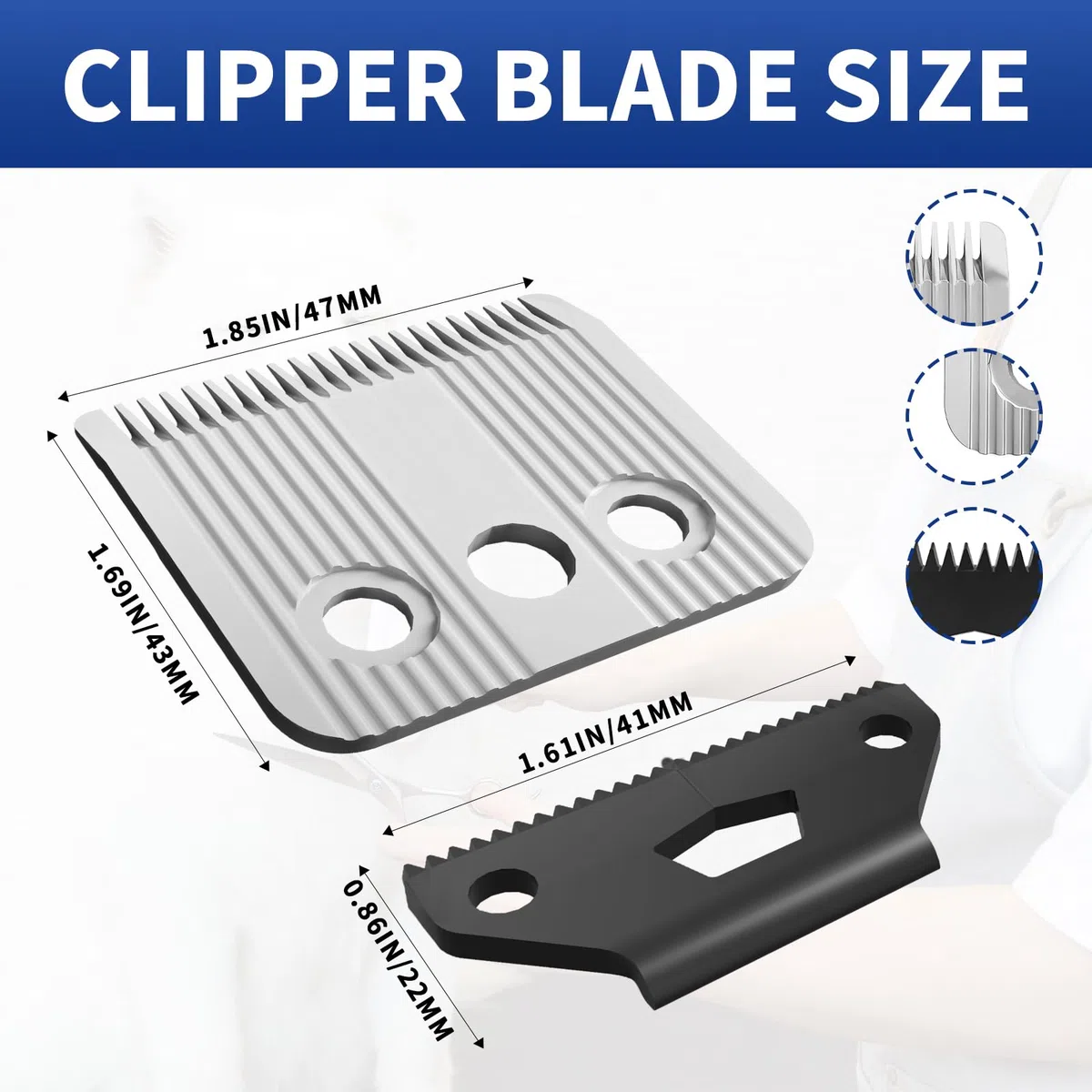 Lame di Ricambio Star Blade compatibili con Tosaerba Moser 1400, in Acciaio Inossidabile, Taglio Regolabile 0,7-3 mm, 2 Pezzi