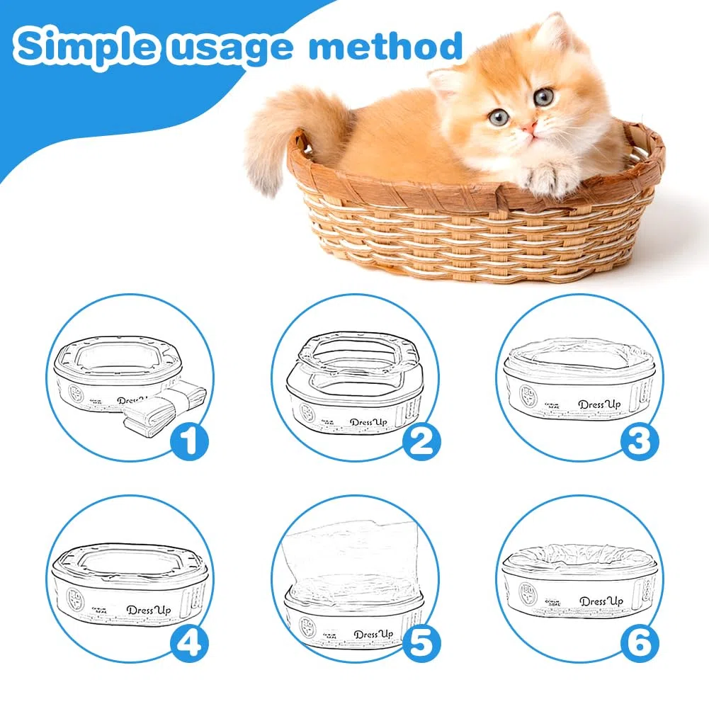 10 Ricariche Compatibili con Cartucce Litty Cat - Anelli di Ricarica per Litter Genie XL, LitterLocker Fashion e II