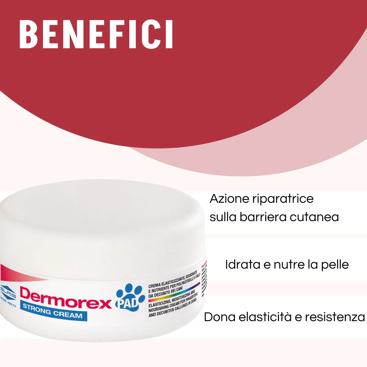 Dermorex Pad Strong Cream - Crema per Polpastrelli Cani - Nutriente ed Elasticizzante - 100 ml con Spugnetta - Con Lanolina, Vaselina e Cera d'Api - Per Calli da Decubito