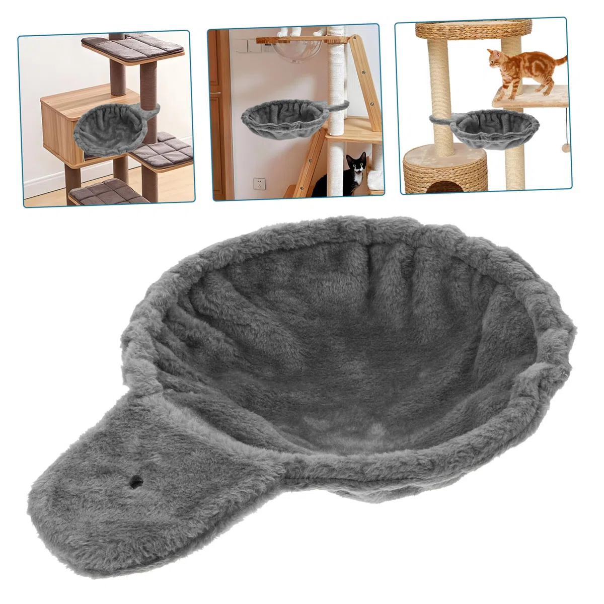 Happyyami Amaca per Gatto Grande per Tiragraffi con Cestino Profondo Tessuto Morbido E Spesso Accessorio per Torre per Gatti Spazioso E Confortevole per Riposo E Gioco