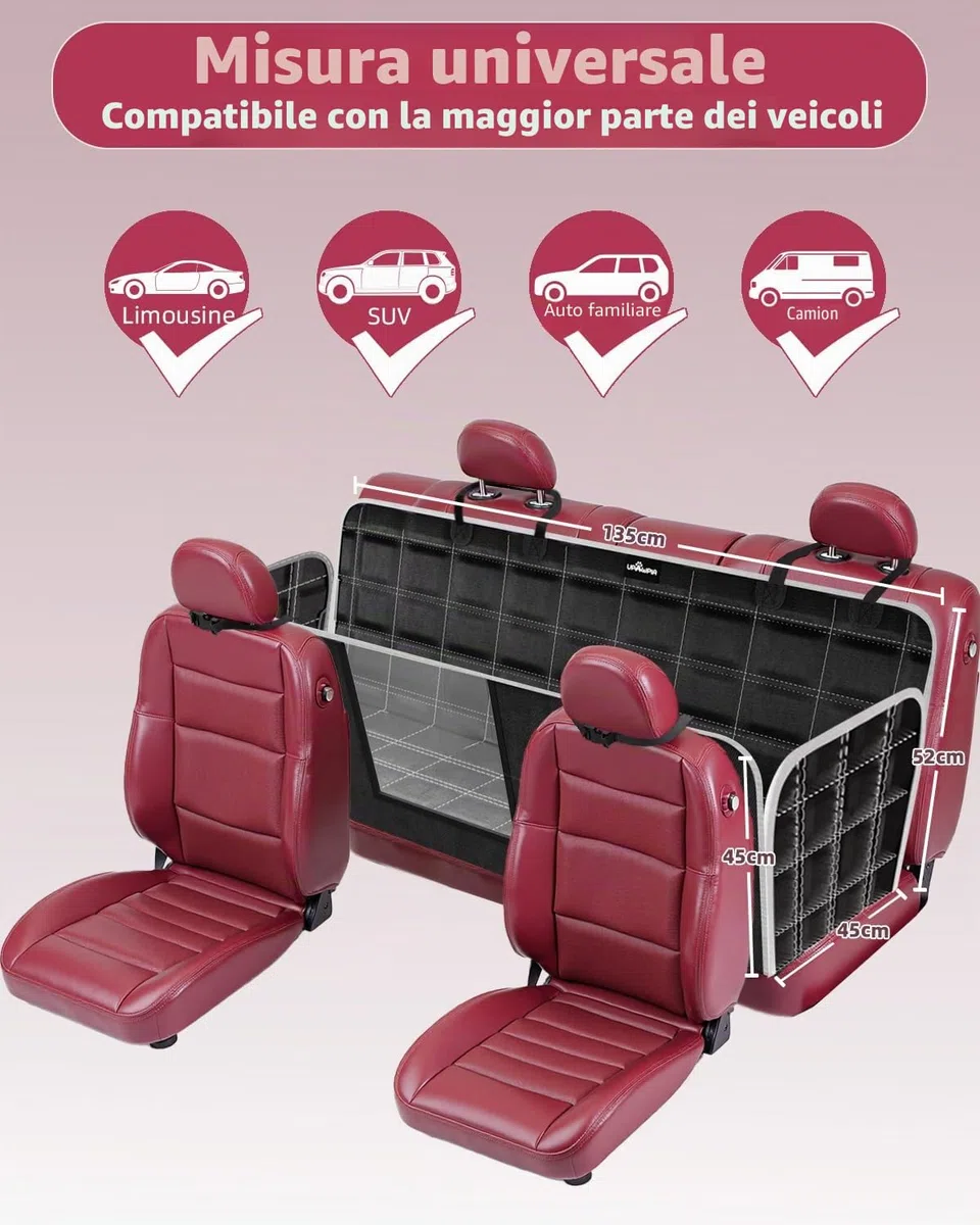 Coprisedile Auto per Cani 600D Impermeabile Telo Posteriore Auto per Animali con Protezione Laterale Antigraffiato e Antiscivolo Telo Macchina per Cani Adatto alla Maggior Parte delle Auto SUV