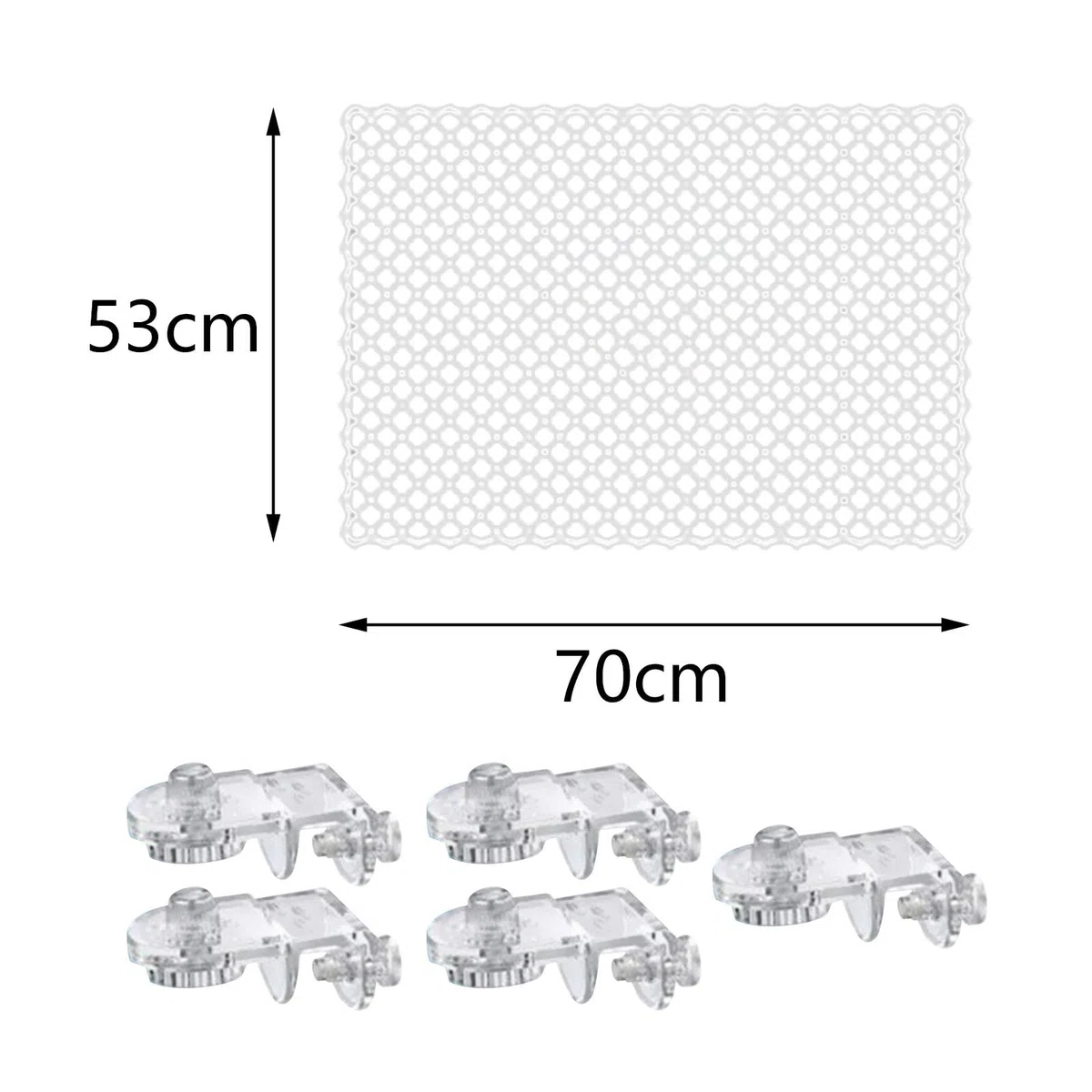 LOVIVER Rete Trasparente Rete Protezione Acquario Anti-Salto Fai-da-Te per acquari Schermo ad Aria Rete Portatile con Supporto Fisso Schermo 53x70cm