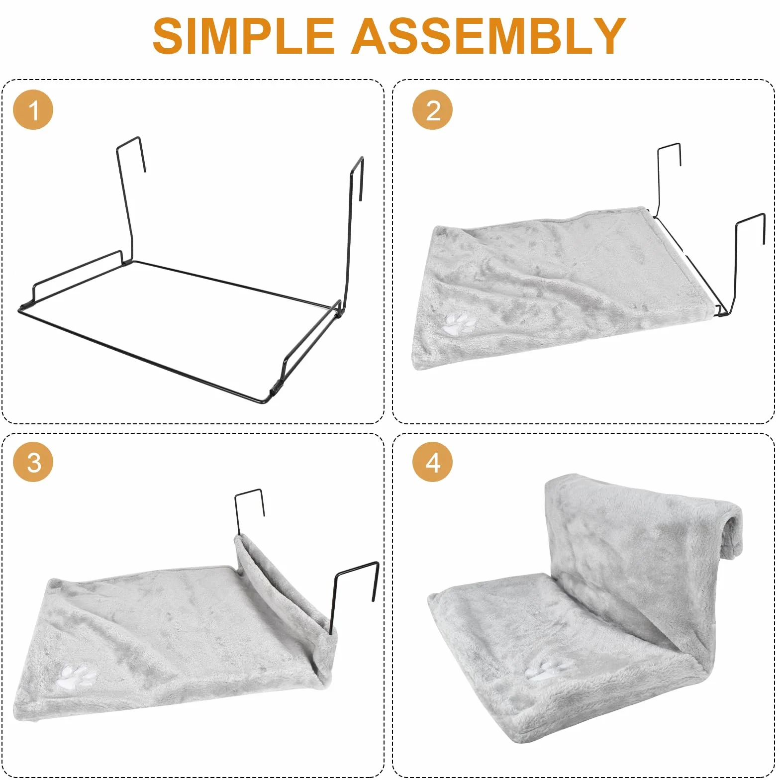 Cuccia da Termosifone per Gatti, Letto per Termosifoni per Gatti, Appendere Amaca Gatto Termosifone Letto Gatto, Amaca per Riscaldatori, Termosifoni per Tutti i Comuni (Grigio)