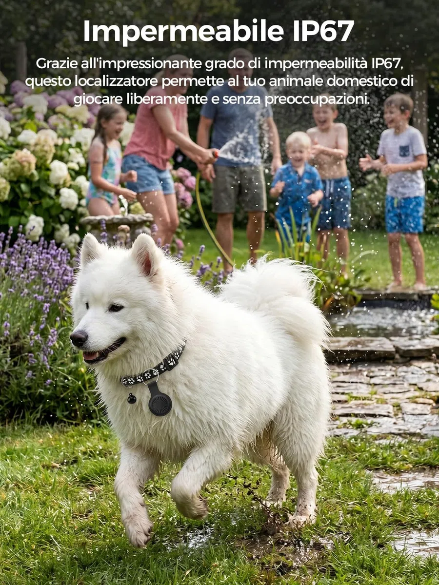 Collare GPS Gatto, GPS per Cani, Localizzatori GPS per Cani e Gatto Compatibile con iOS e Android, Nessun Abbonamento, Posizionamento Globale in Tempo Reale, Impermeabile IP67, per Animale Domestico