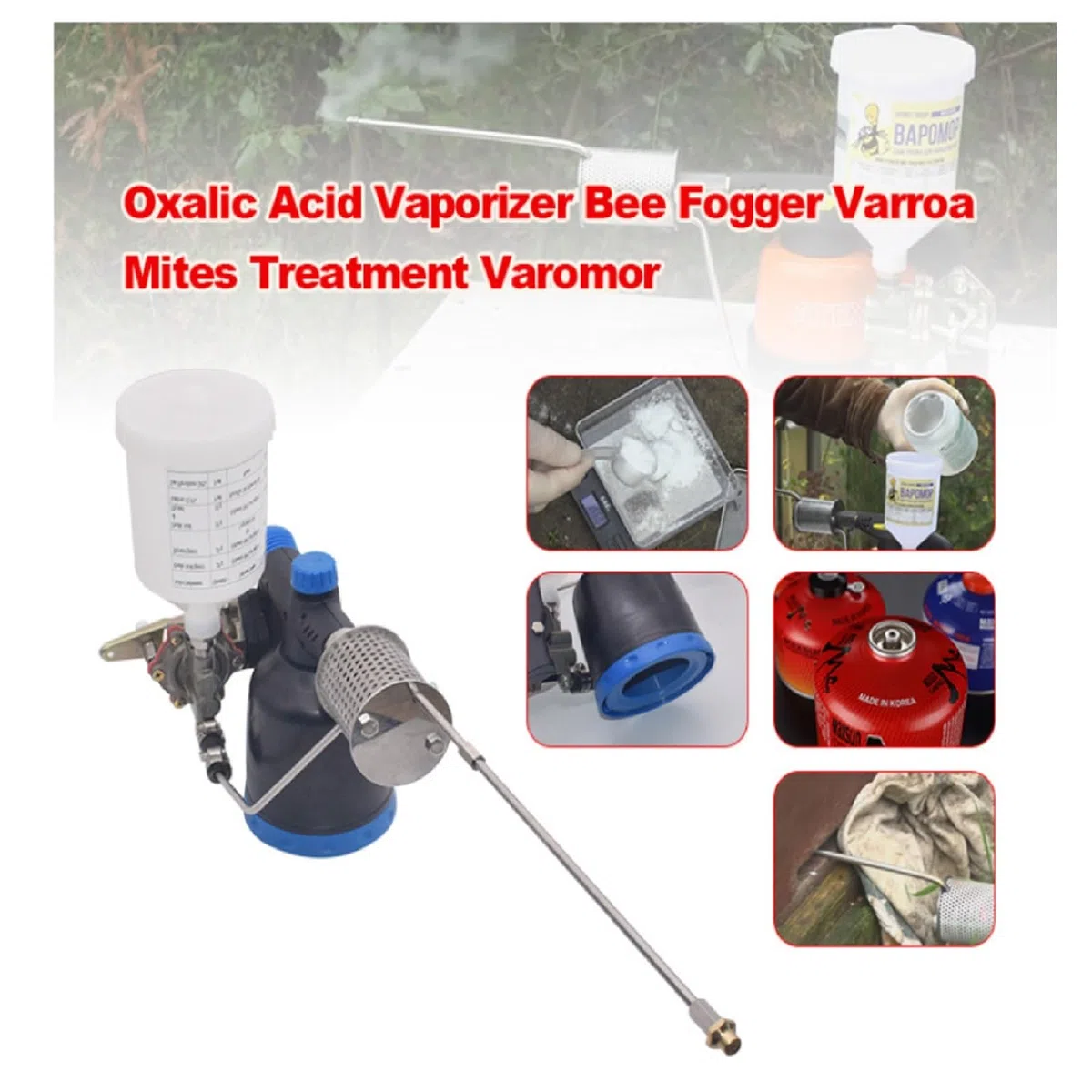 Apicoltura Varroa Acari Fumo Insetti Nebulizzatore Versione Europea Strumento Veloce ed Efficace Trattamento Controllo Attrezzatura per l'apicoltura(Yellow)
