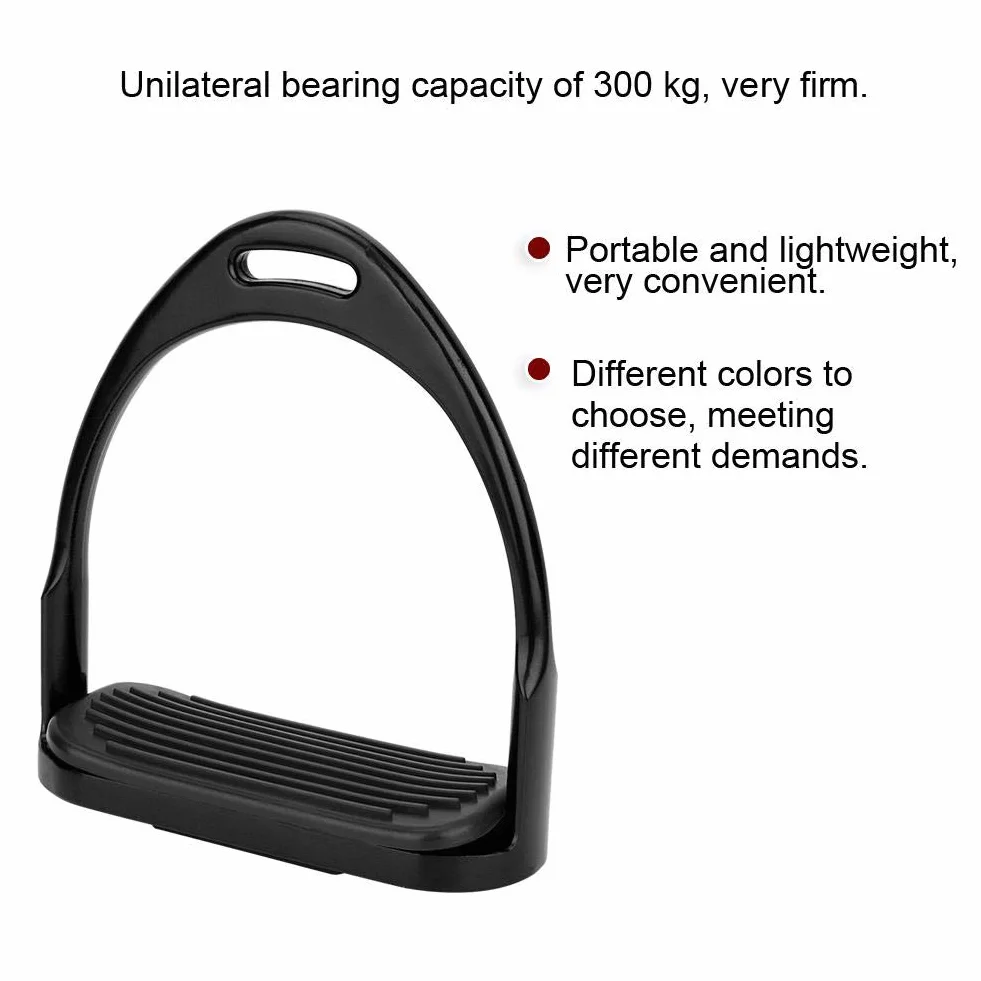 Nikou Staffa Equitazione, Staffa ruggine per Equitazione Staffa Anti-ruggine Leggera per Equitazione in Alluminio Forte capacità di carico(Nero)
