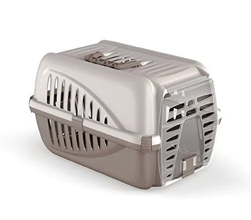 Georplast 10567 Trasportino in plastica per Animali Panzer Made in Italy 50x33x21cm. Media Wave Store ® (Grigio)