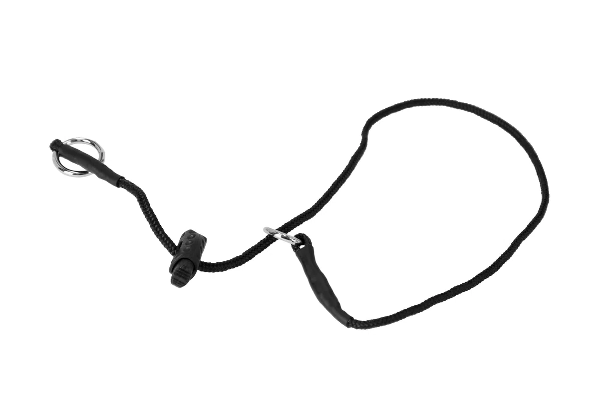 DINGO GEAR Collare per addestramento cani, corda molto sottile e resistente, con 1 limitatore, impermeabile, durevole, per K9, addestramento militare, IGP, agitazione, lavoro morso, obbedienza, nero,
