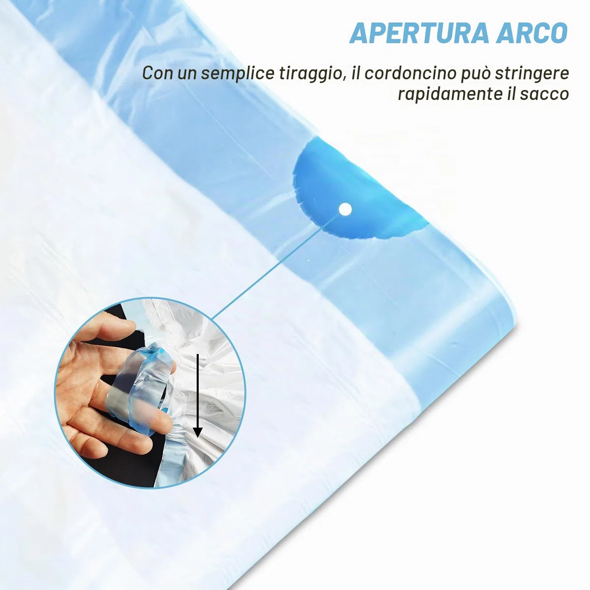 Sporgo 90 Sacchetti per la Spazzatura Con Maniglia: Autopulenti per Gatti, 45 x 50 cm, per Lettiera, Resistenti Con Cordoncino