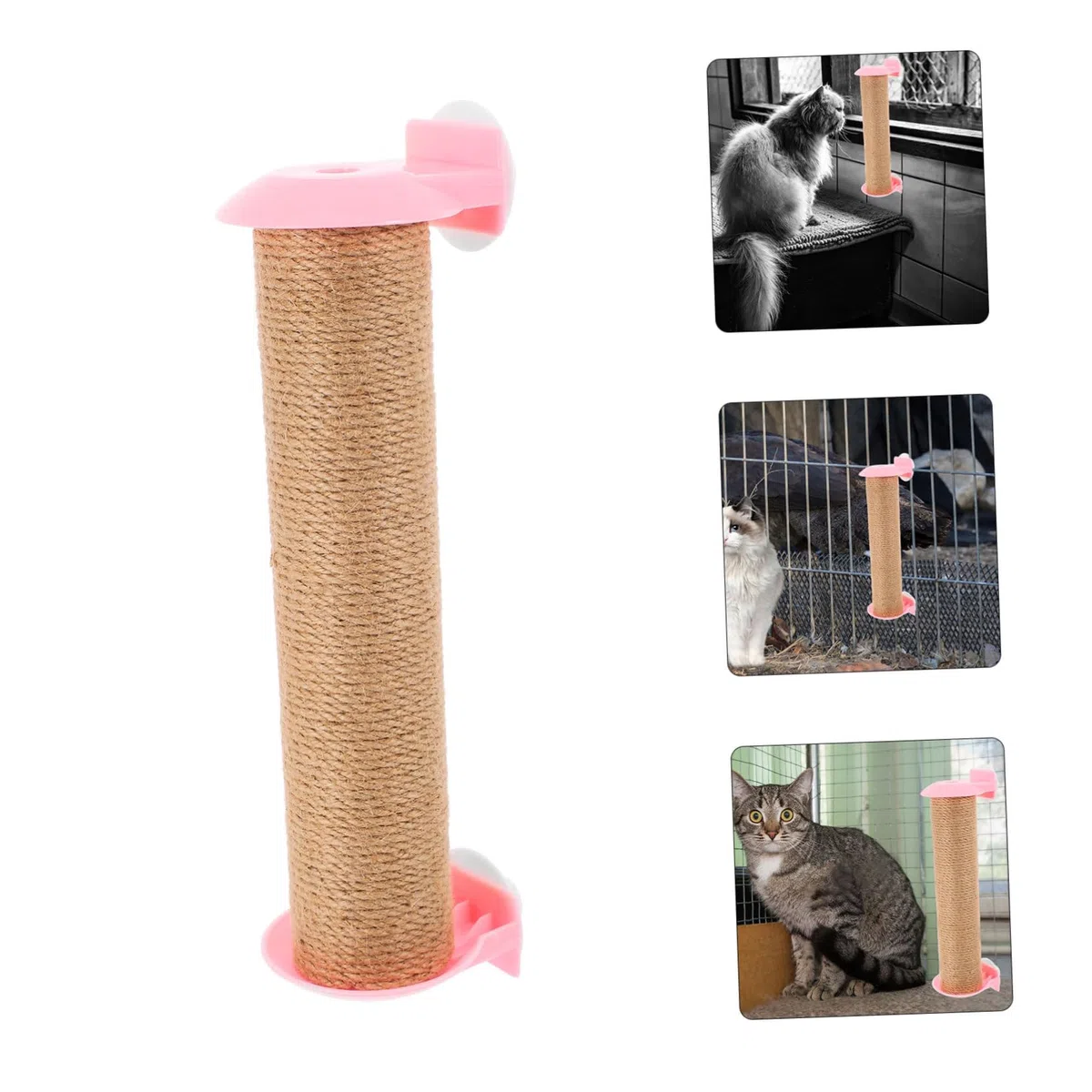 Sosoport Ricambio Tiragraffi Multifunzionale in Corda di Juta Rosa per Gatti Compatibile Gabbia per Uso Indoor e Gatti Piccoli