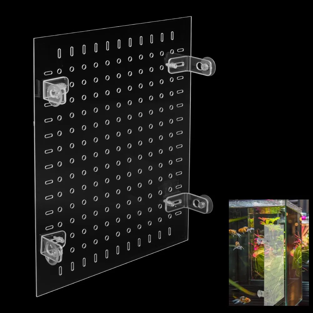 PH PandaHall Kit Divisori per Acquari in Acrilico, Set di Separatori Trasparenti per Acquari con Ventose per Separare Pesci Acquario Griglia Divisore Separatore,30x25cm