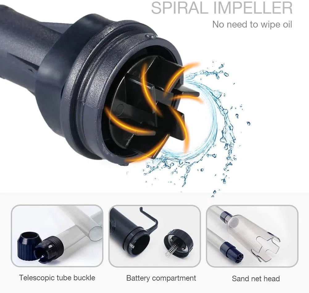DollaTek Cambio d'Acqua Automatico per Acquario, lavabiancheria Elettrico, Pompa di Pulizia ad aspirazione, Forniture per acquari
