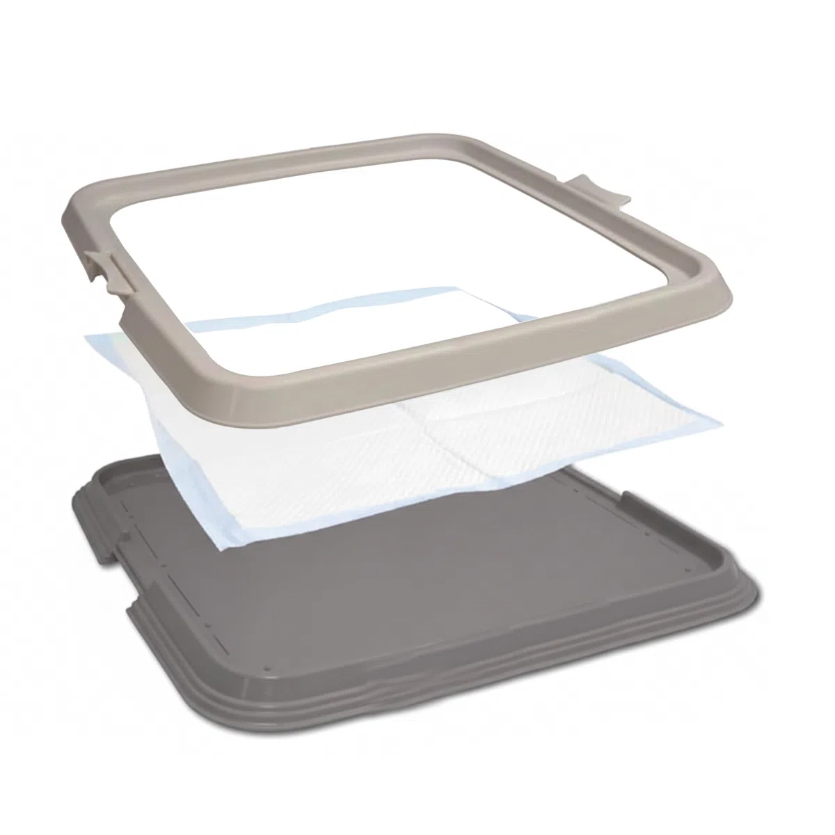 AqpetFriends Lettiera per Cani con Vassoio Porta Tappetini Assorbenti 60x60 cm, Base Antiscivolo per Traversine Igieniche, Ideale per Addestramento Cuccioli e Uso Domestico
