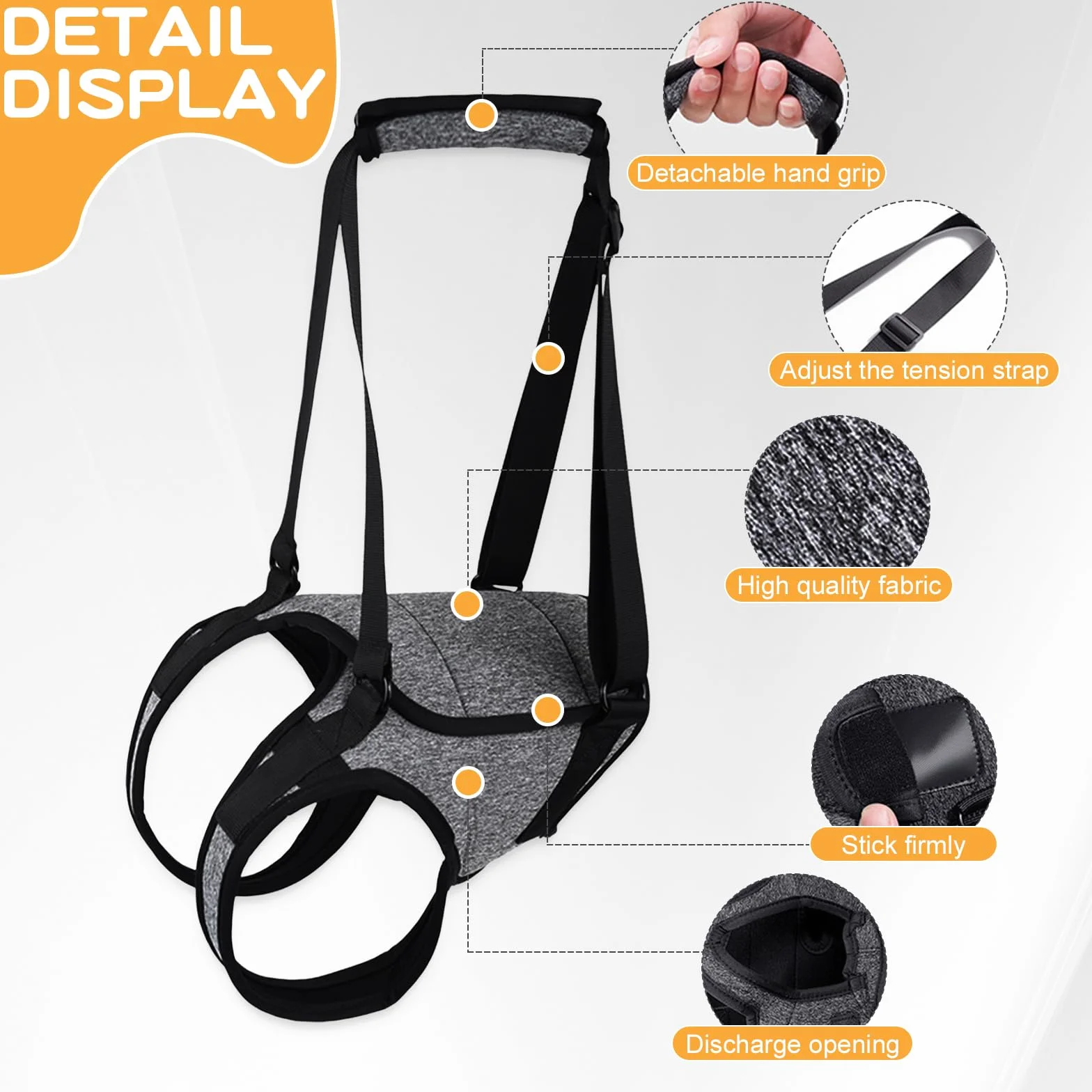 Dokeno - Imbracatura per Cani - Pettorina Cane Portatile, Zampe Posteriori, Grigio (XL)