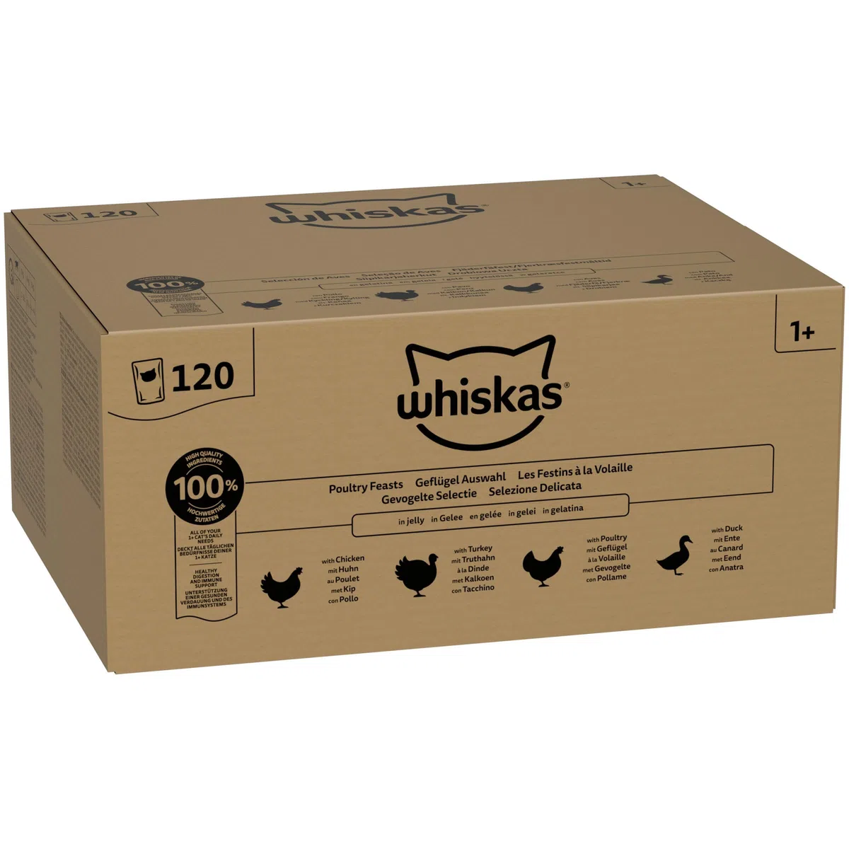 WHISKAS Cibo Umido in Gelatina per Gatti Adulti 120x85g Selezione Delicata