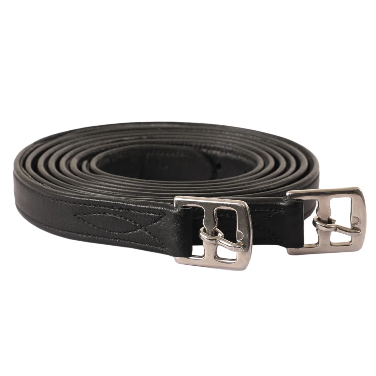 Exion FlexiStrong Staffili in Pelle per Sella Inglese – Cuir di Vitello 1" con Anima in Nylon – Fori Numerati, Fibbia Inox – Nero/Marrone – 120 a 155 cm – Equitazione Cavallo