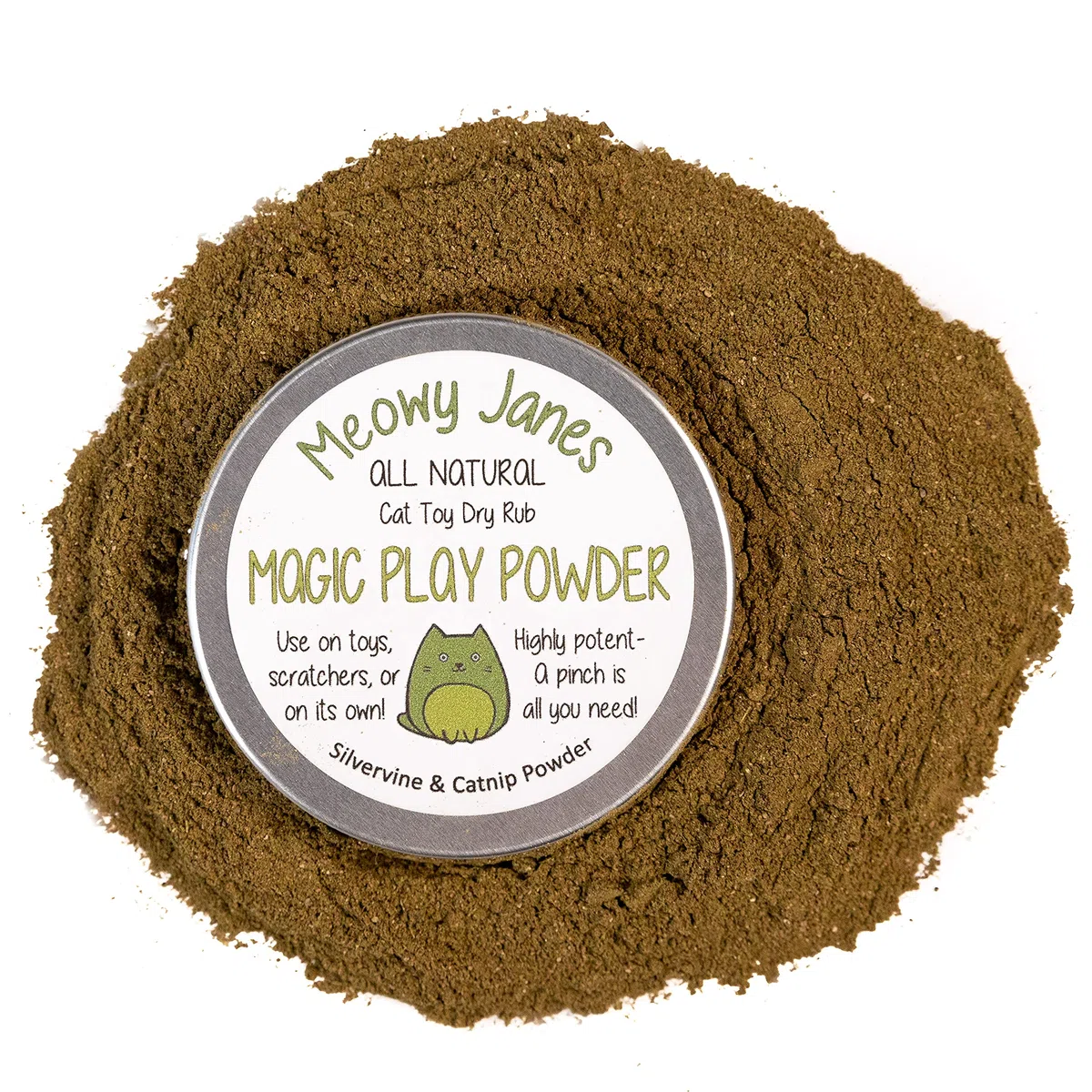 Meowy Janes All Natural Magic Cat Play Polvere - Miscela di polvere di erba gatta e Silvervine - Giocattolo per gatti a secco