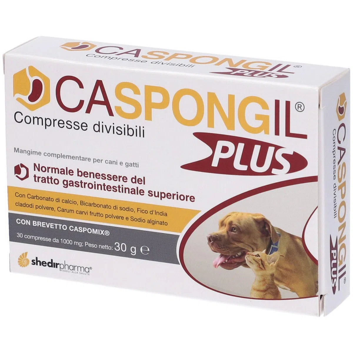 CASPONGIL PLUS 30 compresse - Integratore alimentare per cani e gatti utile al benessere gastrointestinale
