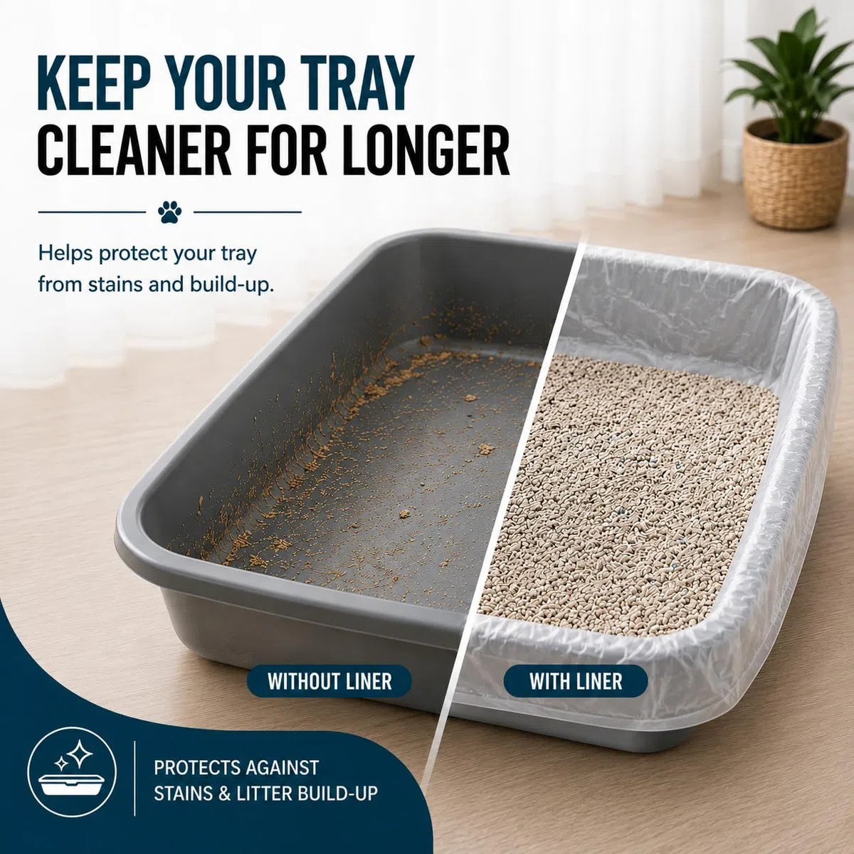 HayaHome Eco - 50 sacchetti per lettiera per gatti grandi, resistenti, su rotolo, 40 μm, 80 x 36 cm, in plastica antigraffio, ecologici, 100% materiale riciclato