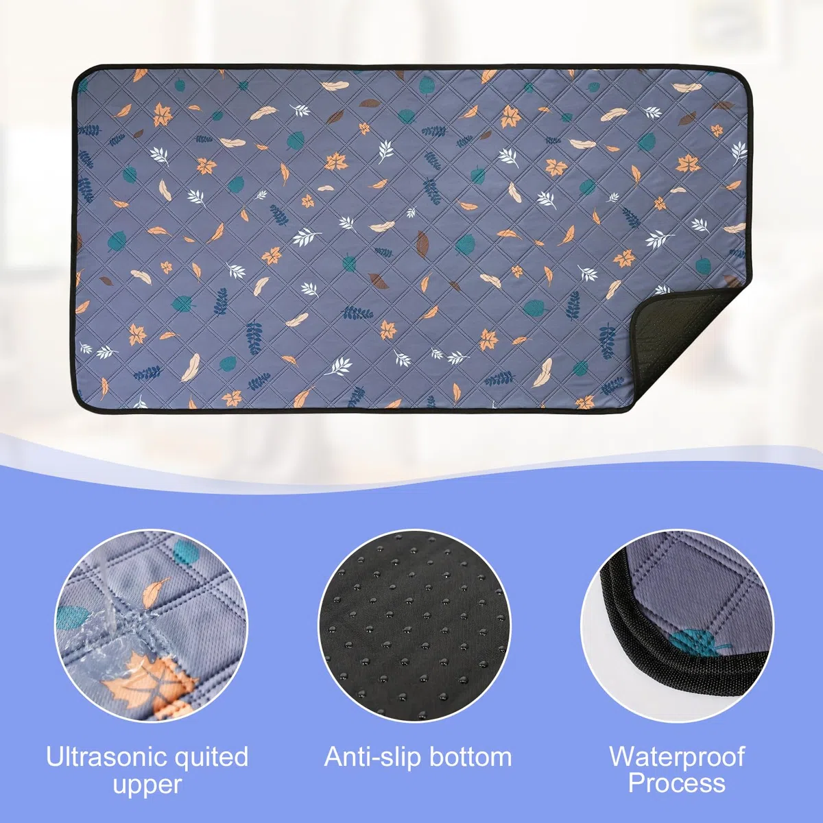 Confezione da 2 cuscinetti lavabili PIPI per conigli: 120 x 61 cm, tappetini riutilizzabili PIPI antiscivolo, lavabili per piccoli animali, per gabbie di roditori e piccoli