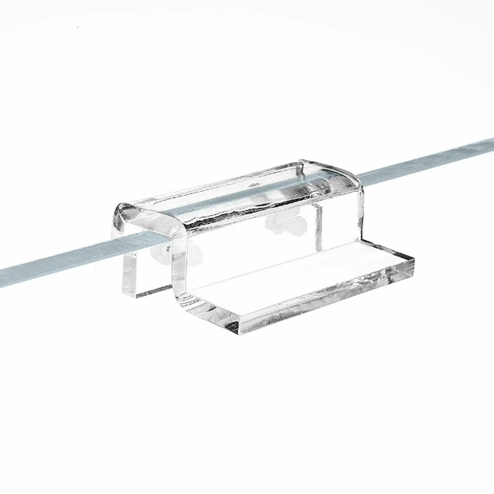 Copertura in vetro per acquario, 4 pezzi, clip per coperchio in vetro per acquari senza montatura, trasparente, supporto per supporto, adatto a vari dimensioni