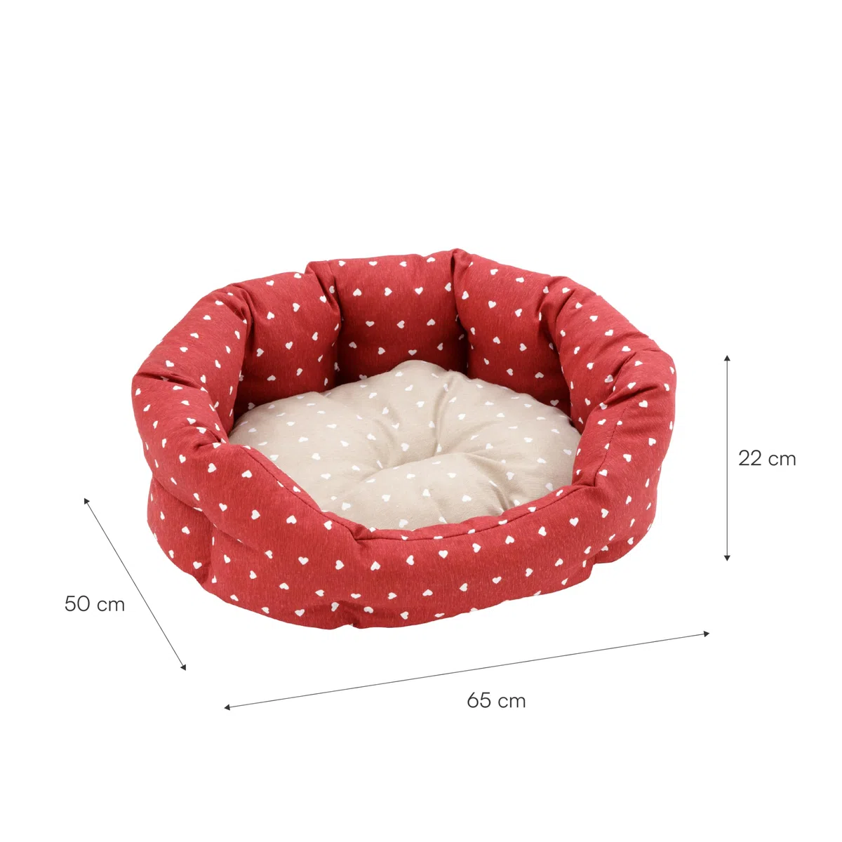 Baroni Home Cuccia per Cane e Gatto in tessuto Grigio e Stelle 50x65 cm, Morbido Divano Ovali, Comodo, per Camera da Letto Salotto Corridoio, Lavabile