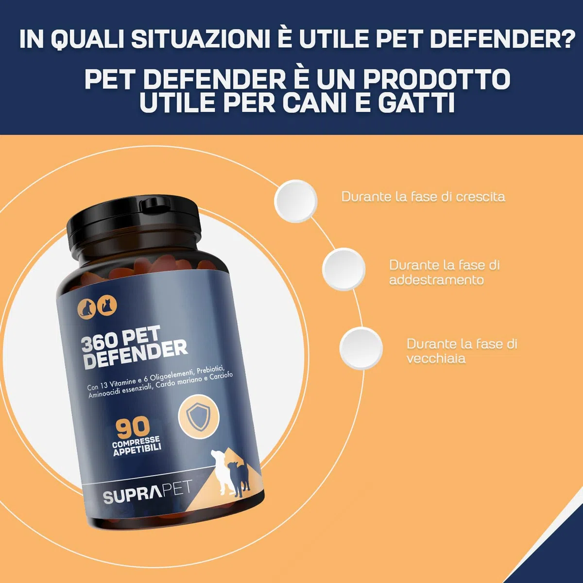 Multivitaminico per Cani e Gatti - 90 Compresse Appetibili Con 13 Vitamine, 6 Minerali, Aminoacidi e Taurina - Integratore per Tutte le Taglie ed Età