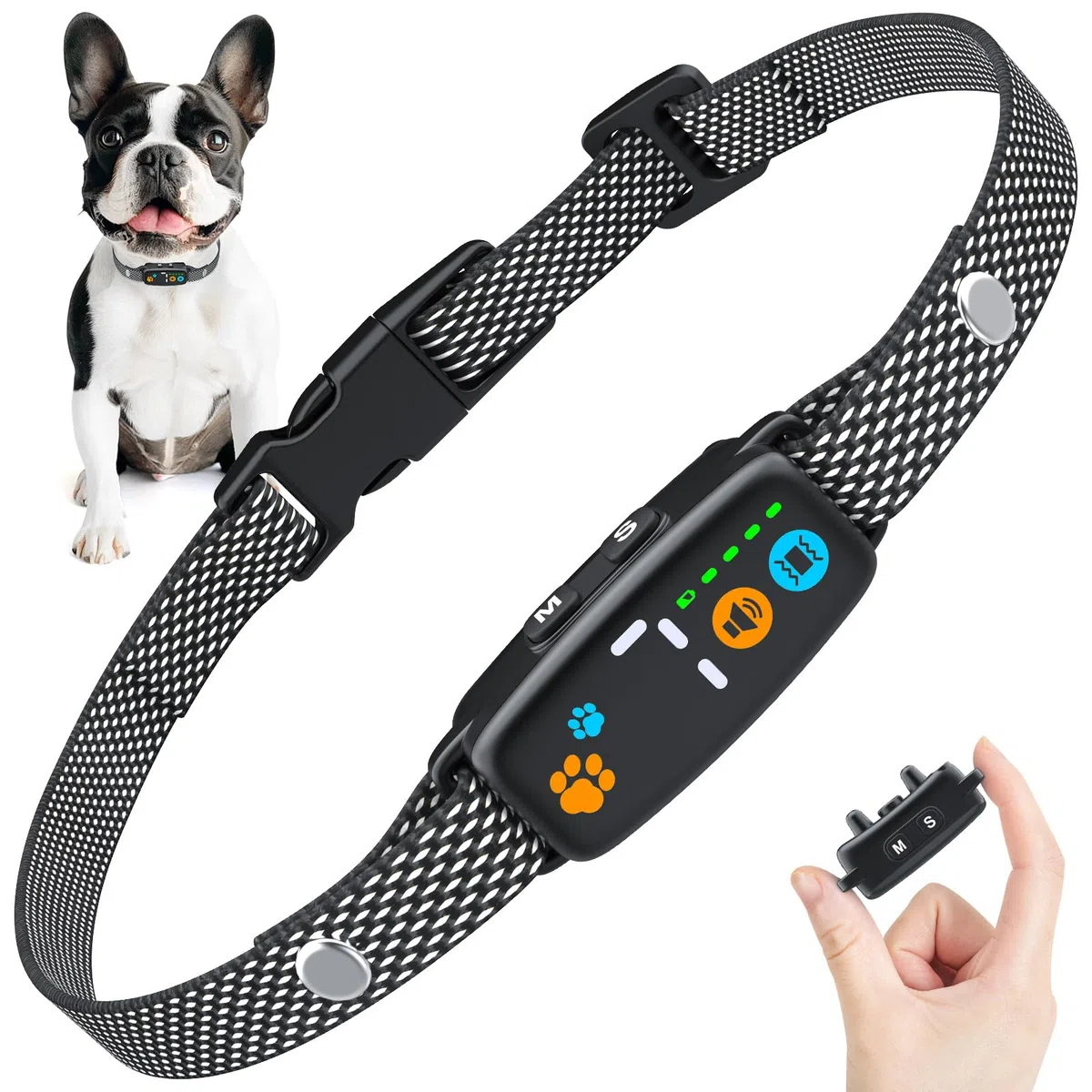 Collari Anti Abbaio per Cani, Collare Anti Abbaio Senza Scossa con Beep e Vibrazione, 5 Livelli di Sensibilità, Collare Anti Abbaio Ricaricabile per Cani Piccoli e Medi, Impermeabile IP67