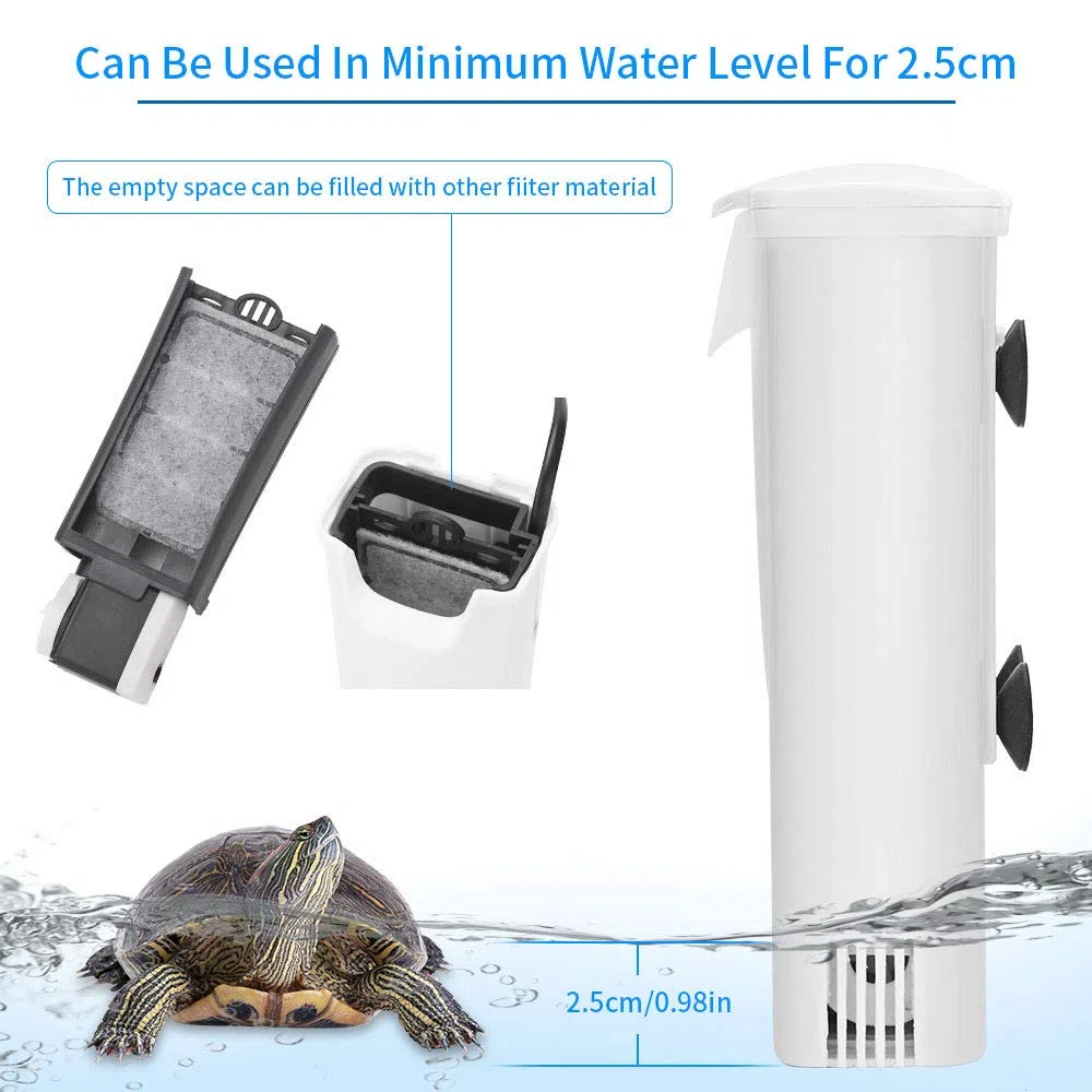 Filtro interno silenzioso per acquario, filtro interno a tartaruga a cascata, filtrazione della pompa di pulizia dell'acqua a basso livello da 3 W per piccolo acquario