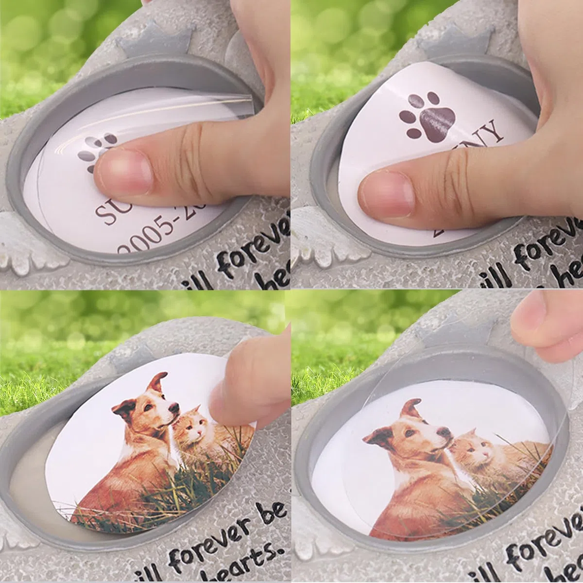 Cane Pietra Tomba, Lapide commemorativa per Cani, Lapide Foto, lapide del del Cucciolo a Resina, lapide 'Animale Domestico per la Decorazione del Cortile, Cane, 15 * 15 cm