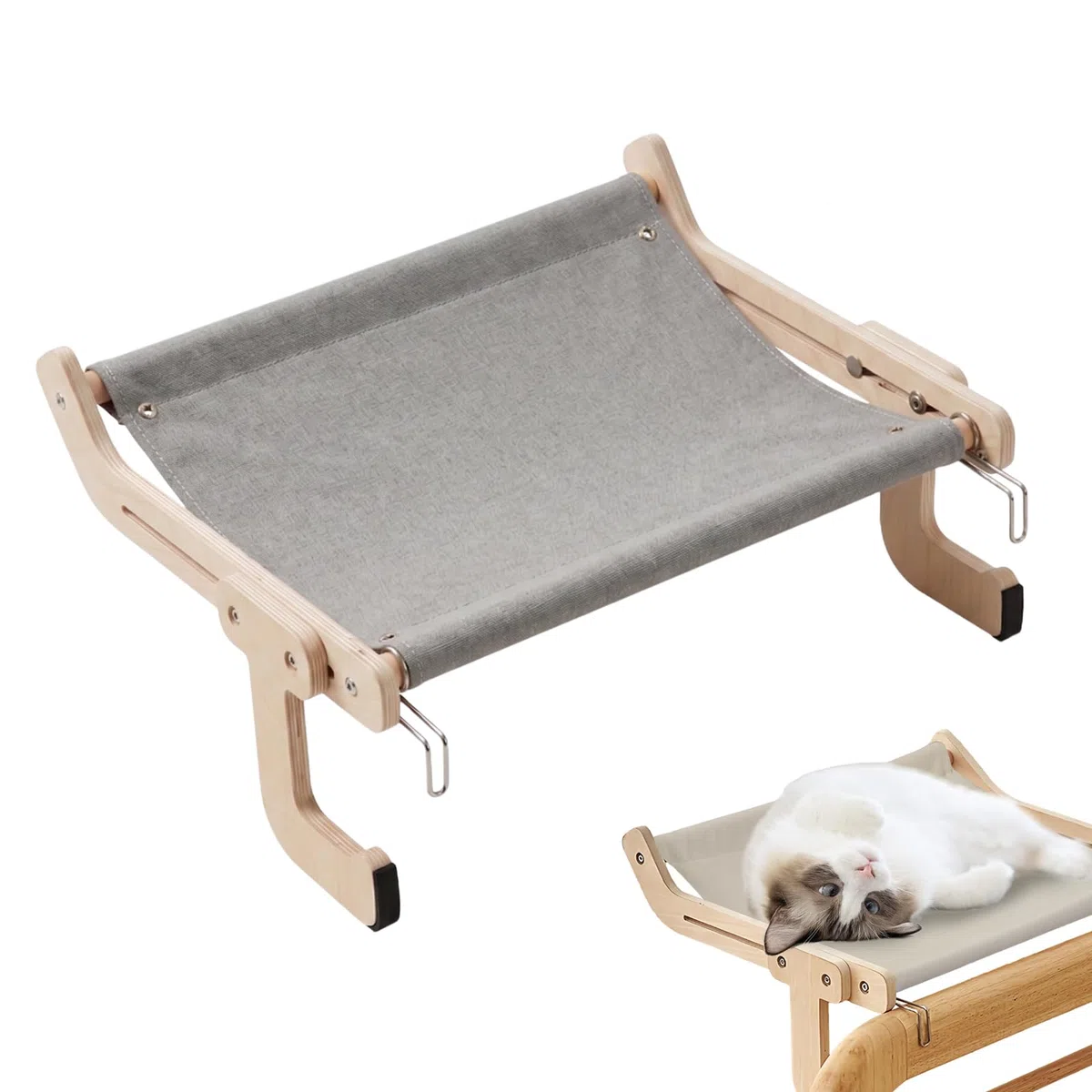 Amaca per gatti per finestre, amaca da appendere per gatti, balcone, in legno, per gatti, finestre, posatoi per gatti e gatti