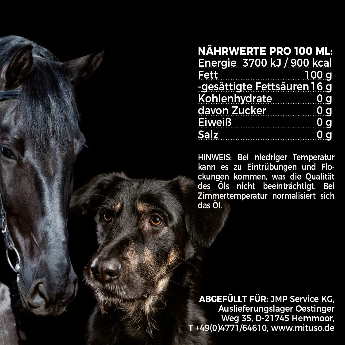 mituso olio di cumino nero 1L per cani e cavalli, pressato a freddo e puro al 100%, 1 confezione (1x 1000ml) per la cura naturale del mantello