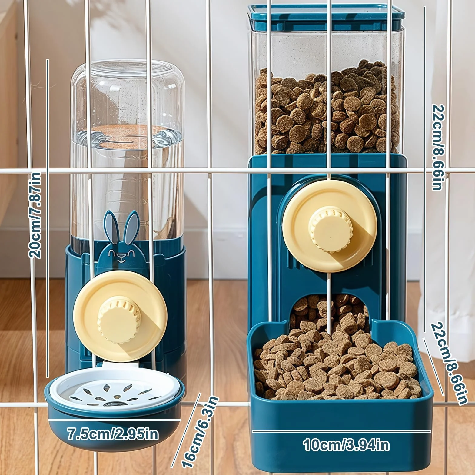 Gabbia sospesa, dispenser di acqua per animali domestici: contenitore per animali domestici, distributore automatico di cibo per gatti, conigli, cani, porcellini d'India