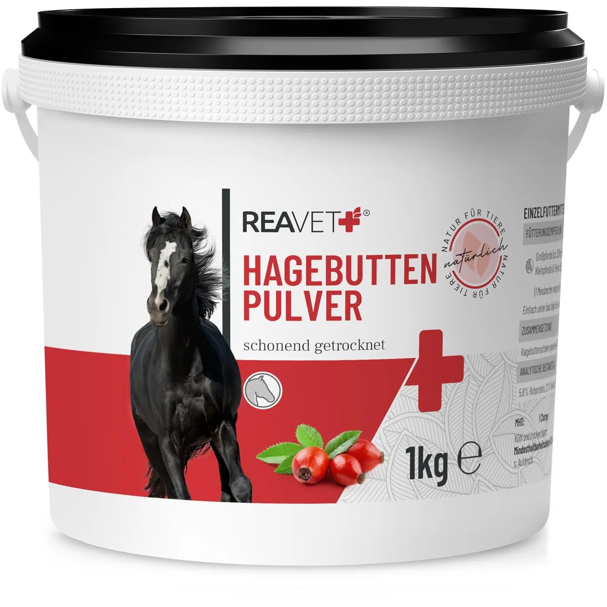 ReaVET Polvere di rosa canina premium 1 kg – pura natura, rafforza il sistema immunitario + funzione articolare, ricca di vitamina C I rosa canina polvere articolare, senza additivi