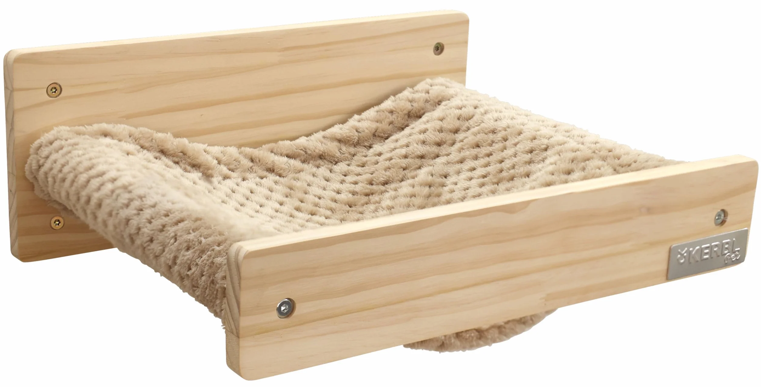 KERBL PET Amaca da parete Timber, 38x33,5x16 cm, naturale/talpa