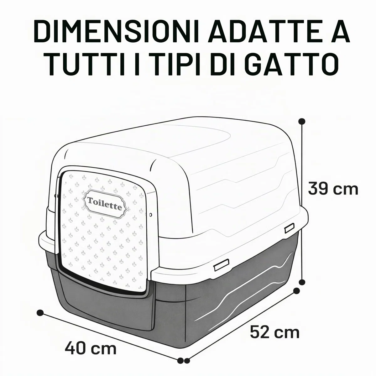 WC per gatti Aimé Casetta, 1,36 kg