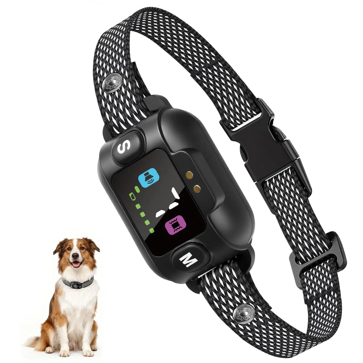 Collare Antiabbaio per Cani - Collare Addestramento Cani, Collare Anti Abbaio Cani, 7 livelli di intensità regolabili, impermeabile IP67, per cani di piccola taglia