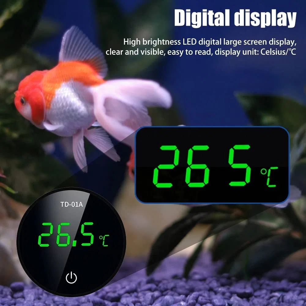 Termometro Digitale per Acquario, Misuratore di Temperatura Wireless USB a LED Elettronico per la Misurazione Temperatura ad Alta Precisione per Acqua Dolce Salata
