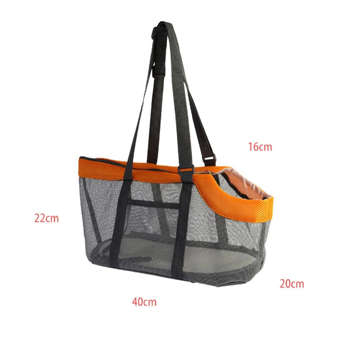 Gralara Borsa per Trasportini per Animali Borsa per Cani Borsa per Cani Gabbia Design a Rete con Tappetino Rimovibile Borsa da Viaggio per Gatti O Cani di Peso Inferiore a 6 kg, Grigio Arancio