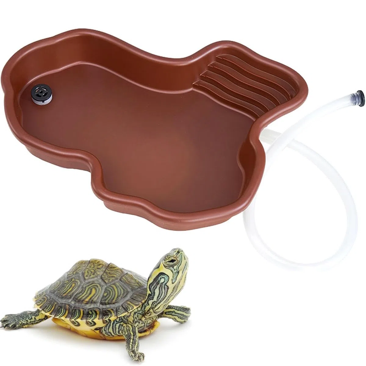 Piscina per Rettili, Vasca da Bagno per Tartarughe con Rampa, Vasca per Rettili, per L'alimentazione dei Rettili con Rampa, Grande Rettile Ciotola per Acqua, Grande Piscina per Tartarughe