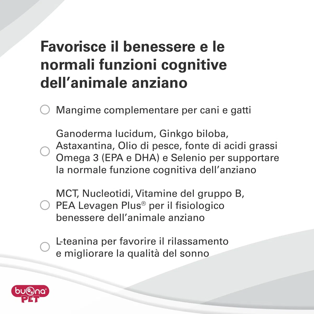Senectina Buona Pet Integratore Cane Anziano e Integratore Gatto anziano Flacone 90g con Olio di Pesce fonte di Omega 3 Per Cani e Gatti, Mangime Complementare Pasta Fluida con Siringa Dosatrice