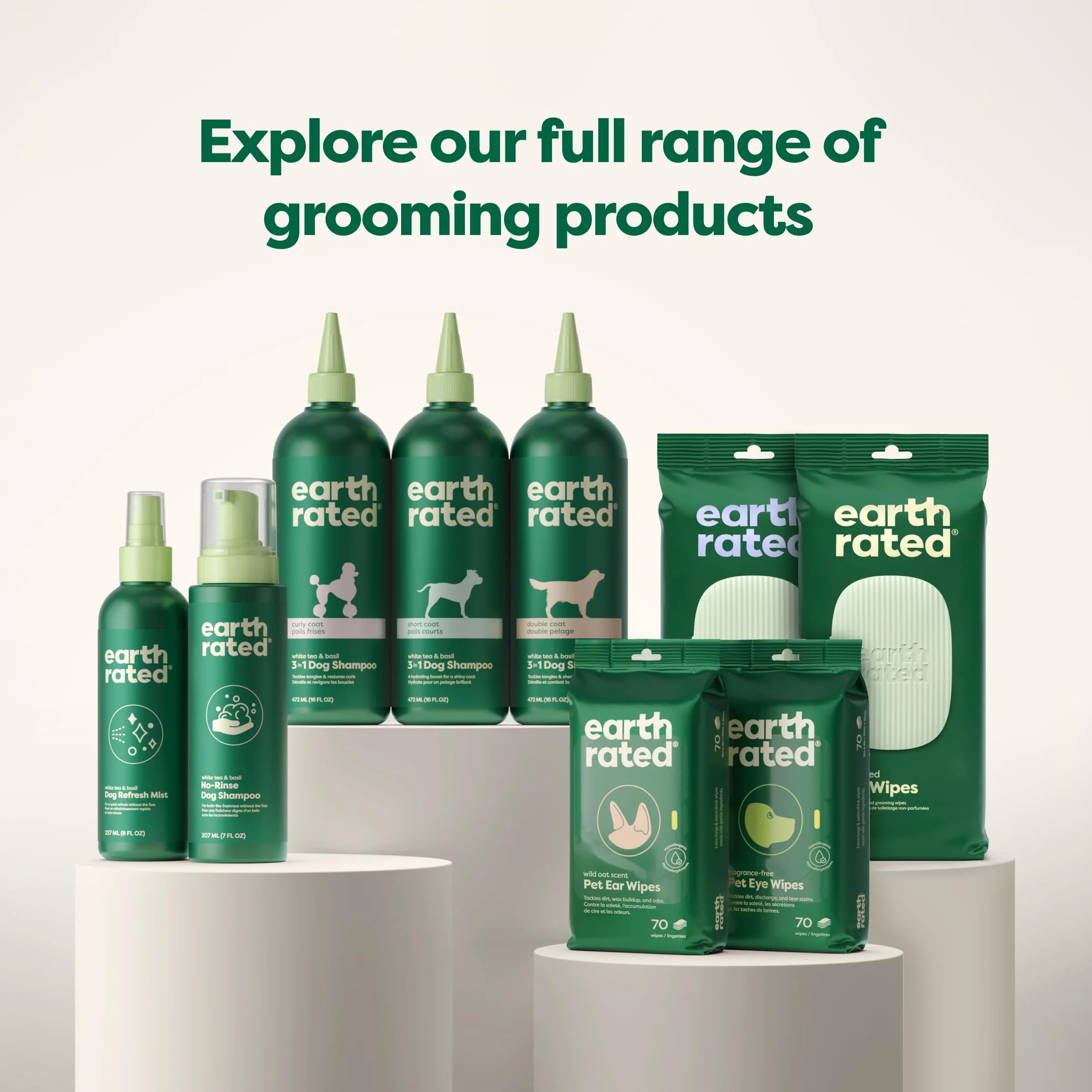 Earth Rated Deodorante spray per cani, balsamo e elimina odori per cani e cuccioli, per tutti i tipi di mantello, profumo rinfrescante di tè bianco e basilico, 8 once.