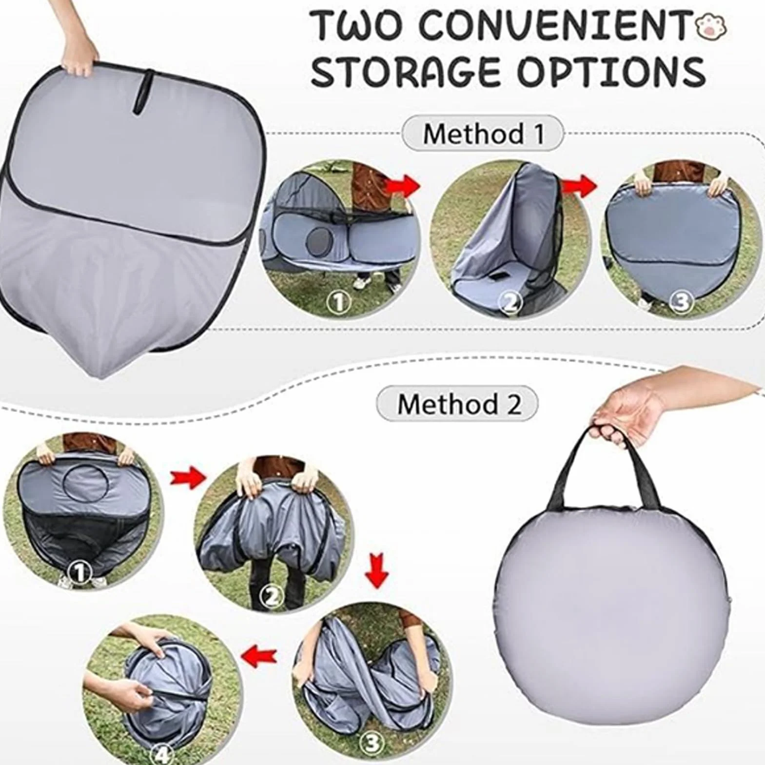 Box pieghevole per gatti con tunnel, tunnel per recinto per gatti, multifunzionale, con rete traspirante, portatile per animali domestici per interni ed esterni di piccoli animali
