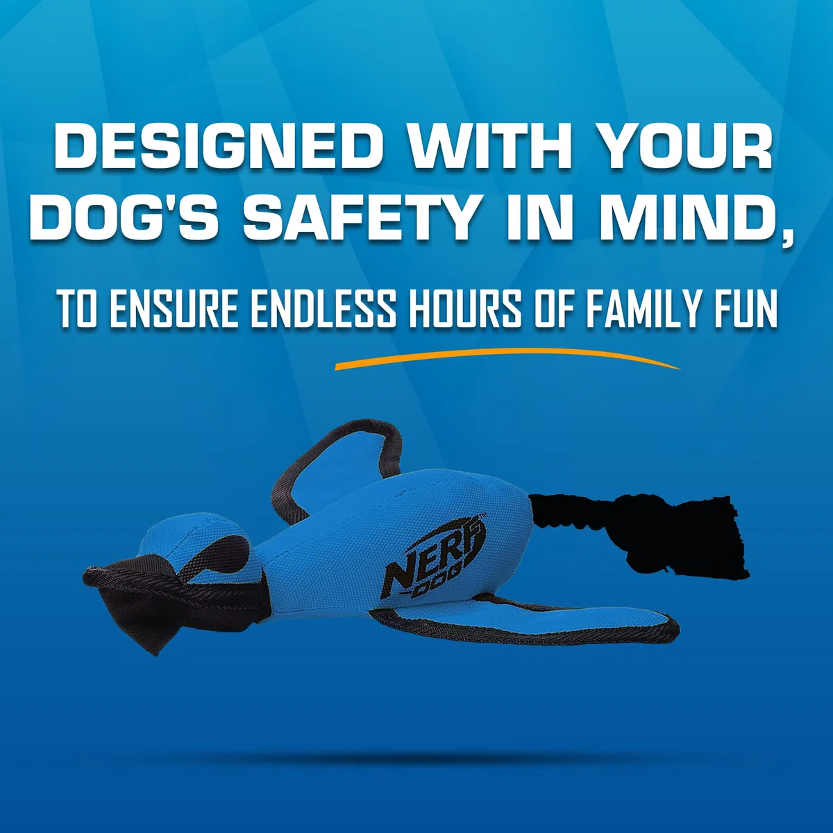 Nerf Dog Grande anatra lancio in nylon con design interattivo, blu (3473), per tutte le razze