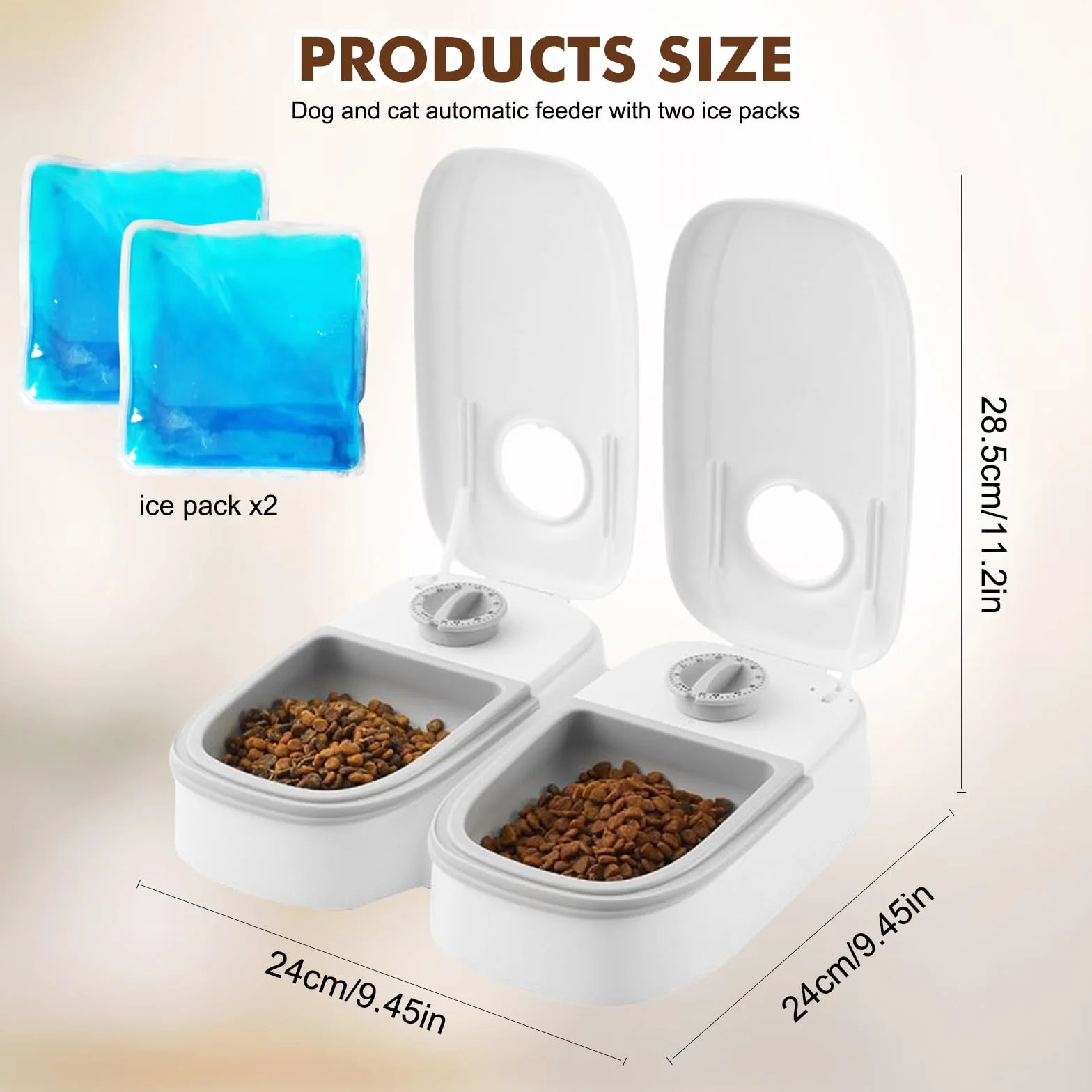 Distributore automatico di cibo, 350 ml*2 mangiatoie automatiche, 2 pasti, mangiatoia automatica per gatti, cibo secco e umido, timer di 48 ore, mangiatoia automatica per gatti e cani