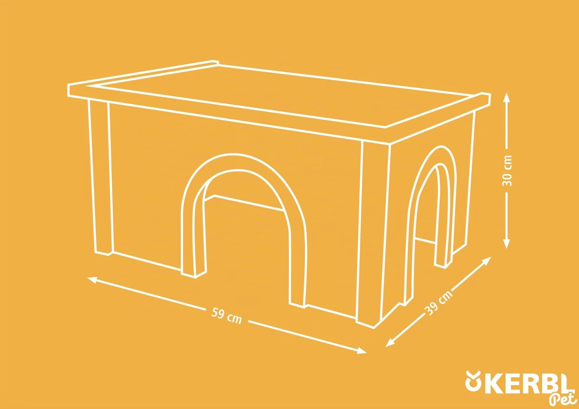 Kerbl Roditore Cabina, XL, 59 x 39 x 30 cm, Legno