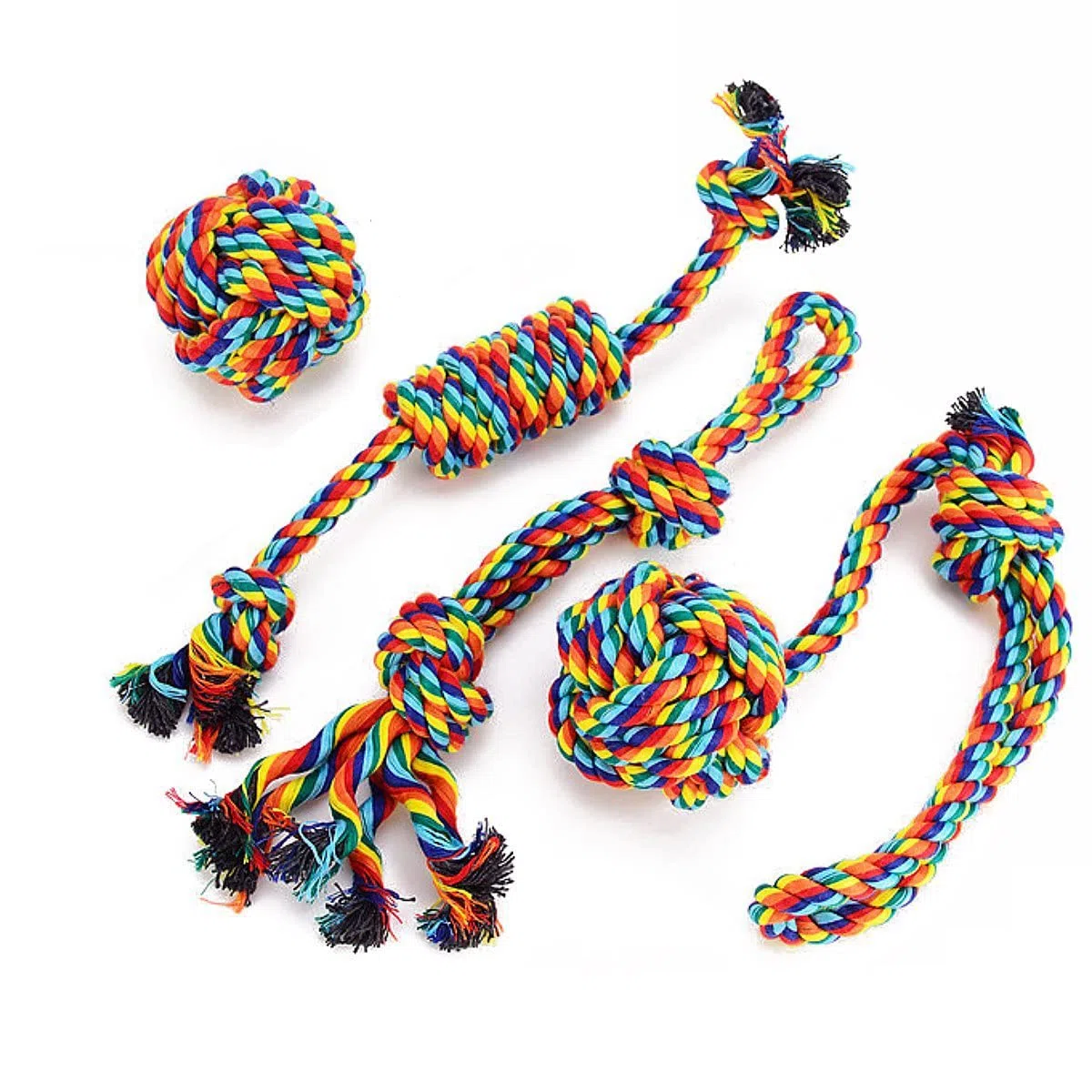 Pet Giocattoli di Corda, Giocattoli da Masticare per Cane Cucciolo di Dentale Salute Pulizia dei Denti, Regalo per Cani di Taglia Piccola (4 Pezzi)