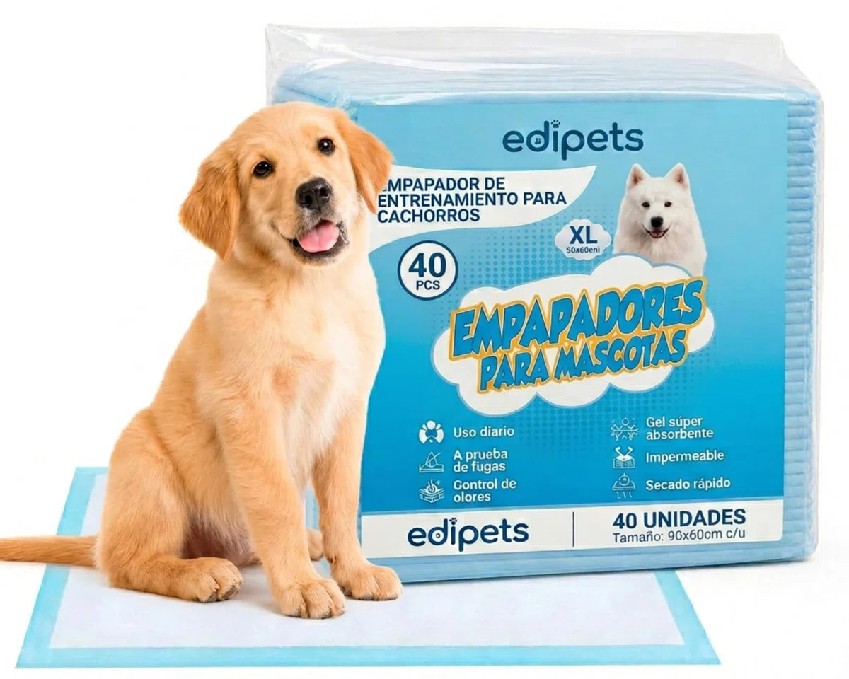 Edipets, Tappetini Igienici per Cani 60x90, Assorbenti, Tappetini Monouso per l'Addestramento dei Cuccioli (40 unità)