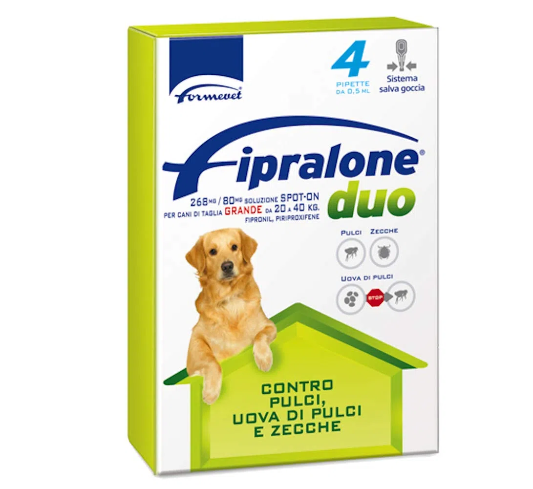 Fipralone Duo 268 Mg/80 Mg Soluzione Spot-on per Cani di Taglia Grande da 20 a 40 Kg
